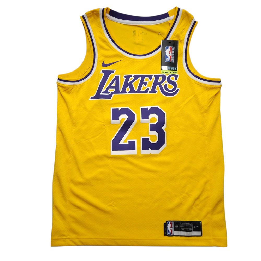 Nike LeBron James Lakers #23 Swingman Jersey Yellow CW3669-734 Mens Medium NWT